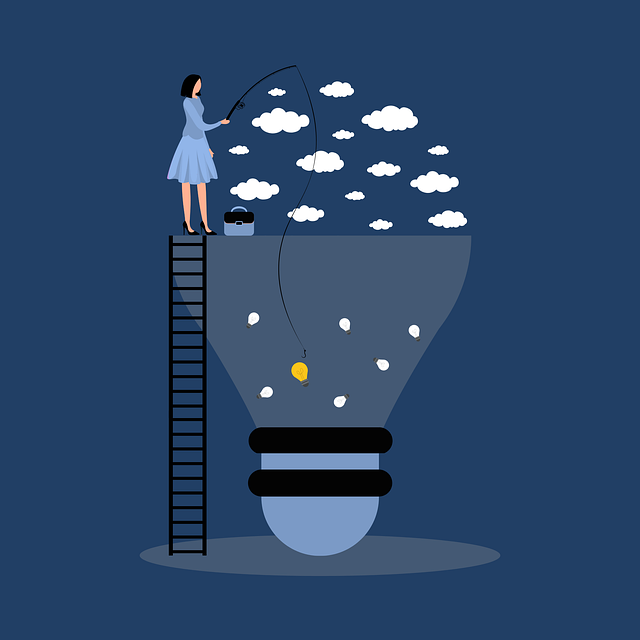 Woman, Ladder, Idea